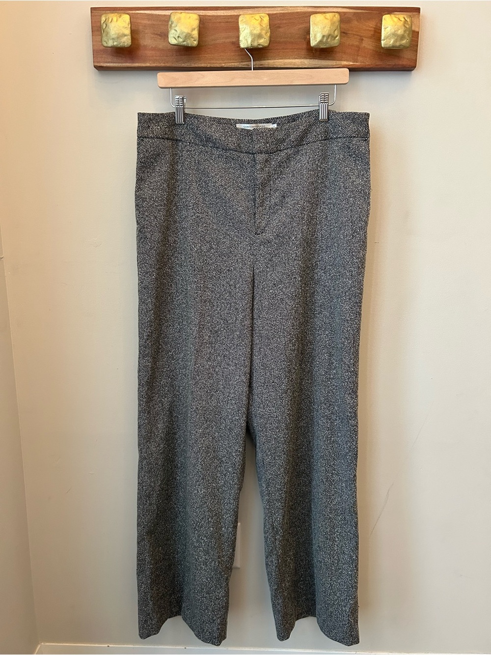 Simon’s Gray Tweed Wide-Leg Pants - Size 14 - Capsule Wardrobe Office Siren
